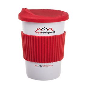 Tasse de transport rouge et blanche